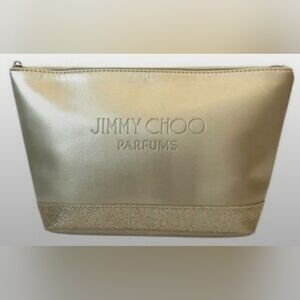 JIMMY CHOO PARFUMS TOILETRY GOLD MAKE UP POUCH NWT